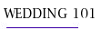 WEDDING 101